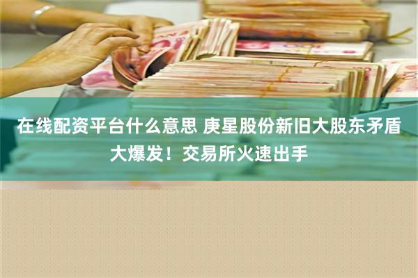   在线配资平台什么意思 庚星股份新旧大股东矛盾大爆发！交易所火速出手