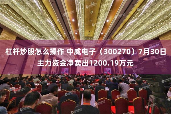 杠杆炒股怎么操作 中威电子（300270）7月30日主力资金净卖出1200.19万元