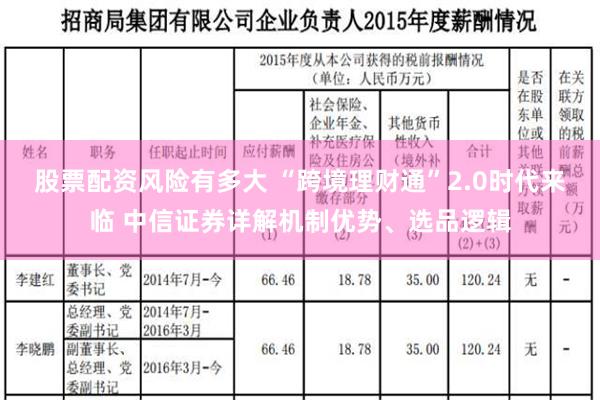 股票配资风险有多大 “跨境理财通”2.0时代来临 中信证券详解机制优势、选品逻辑