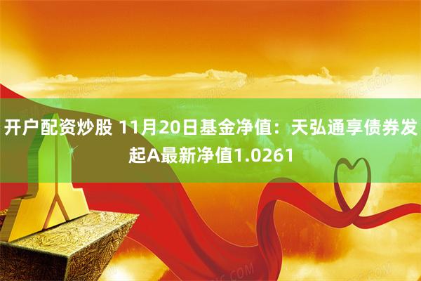 开户配资炒股 11月20日基金净值：天弘通享债券发起A最新净值1.0261